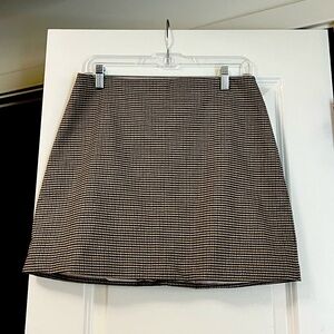 H&M Brown & Tan Houndstooth Skirt